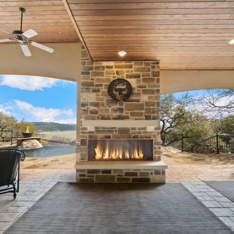 Endulge Outdoor Open Hearth Double-Sided Gas Fireplace